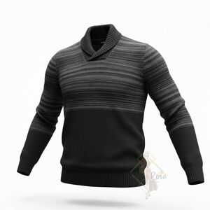INC International Concepts Men's Ribbed Collar Striped Sweater - XL - NWT